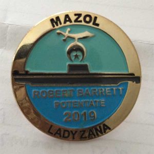 Illustrious Sir Robert Barrett's official Potentate pin.